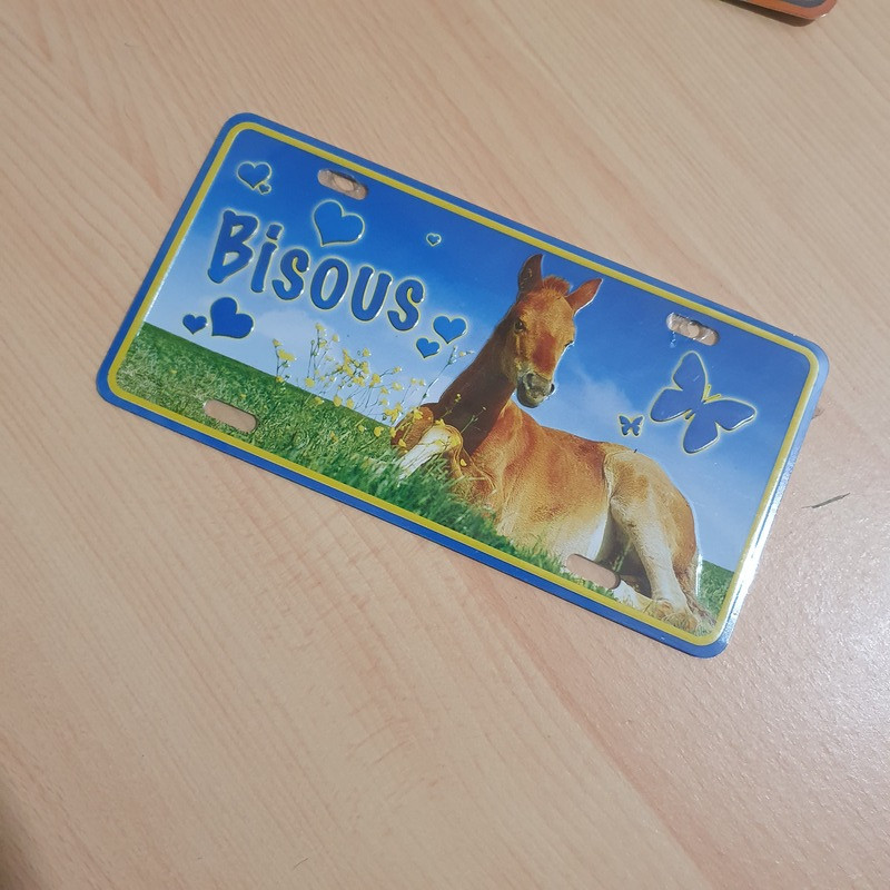 Carte postale métallique