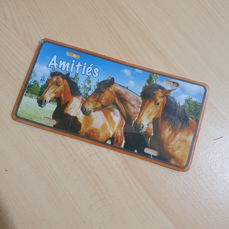 Carte postale métallique